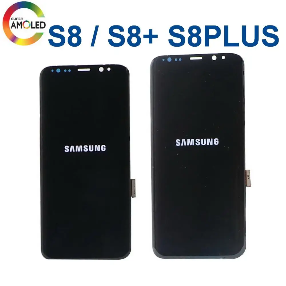 

Original LCD With Frame For Samsung Galaxy S8 S8+ S8plus G950 G950F G955FD G955 LCD Display touch screen components+dead pixels