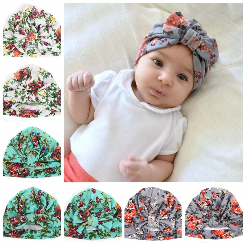 

Baby Print Bonnet Hats for Girls Winter Autumn Cotton Soft Skin-friendly Warm Cap Beanie Hat Photography Props Holiday Gifts