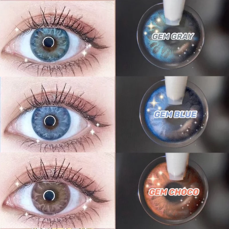 GEM Seriers 2pcs Colored Contact Lenses Eye Year Toss Soft Color Natural Looking Lens for Eyes Bio-essenc | Красота и здоровье