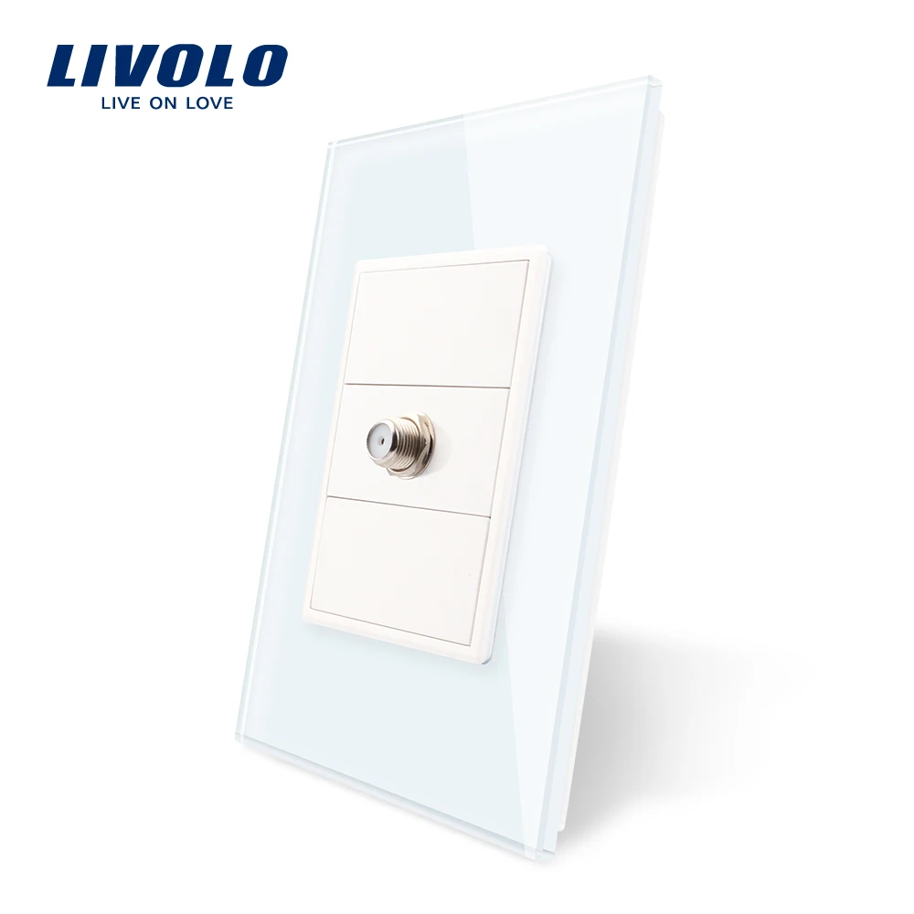 

Livolo US/AU Standard Luxurious one gang SATV Socket With 7colos Pearl Crystal Glas