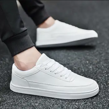 

Super confident men's white sneakers 2020 fashion young men's high-top canvas shoes outdoor leisure platform tenis men's loafers