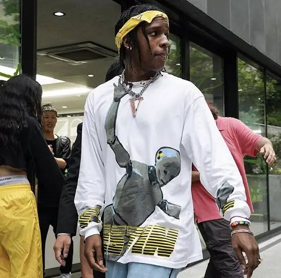 AWGE футболка с длинными рукавами как можно скорее ROCKY TESTING japan limited inpressionist robot футболка AWGE ASAP ROCKY футболки для мужчин и женщин