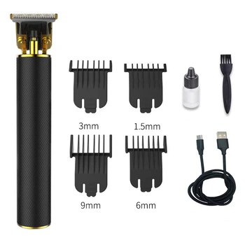 

Mens Beard Trimmer Cordless Hair Trimmer Portable Electric Hair c-lipper USB Charging with 4 Hair Comb 1.5/3/6/9mm