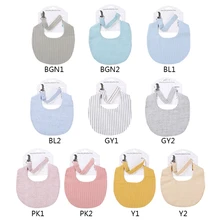 Bavoir confortable Double face en coton pur pour bébé, bavoir avec chaîne détachable, facile à absorber, doux pour nourrisson