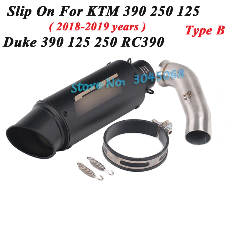 Слипоны для DUKE 125 250 390 KTM 390 250 125 RC390-, мотоциклетные выхлопные трубы, модифицированные мотоциклетные глушители среднего соединения