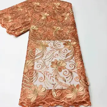 

Graceful evening dress material embroidery French tulle lace cloth African net fabric WFN7 (5yards/lot)