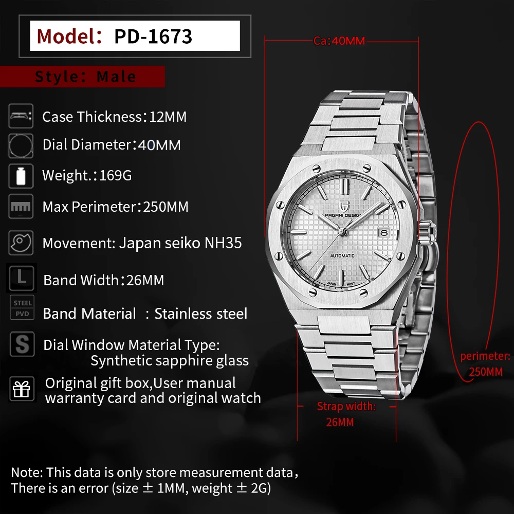 PAGANI DESIGN New 2021 Men's 40mm Stainless Steel Clock Seiko NH35A Automatic Date 100m Waterproof Wristwatch Relogio Masculino PAGANI DESIGN New 2021 Men's 40mm Stainless Steel Clock Seiko NH35A Automatic Date 100m Waterproof Wristwatch Relogio Masculino