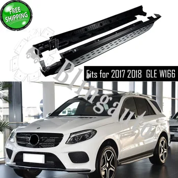 شراءتشغيل المجلس يناسب ل Mer-cedes Be-nz GLE W166 سلسلة 2017 2018 الألومنيوم الجانب Nerf خطوة بار دواسة سيارة حامي