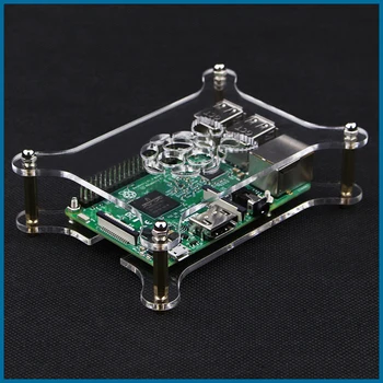 

MICROBOTRaspberry Pi 4 Acrylic Case Transparent Box Shell Cover with Logo Enclosure compatible with Raspberry Pi 3B Case RPI139
