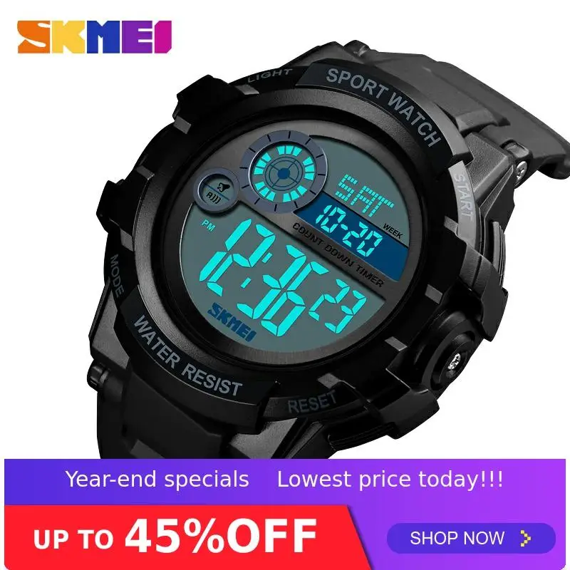 

SKMEI Men Sport Watch Digital 2 TIME Alarm Clock Watches Waterproof LED Sport Digital Watch relogios masculino 1387