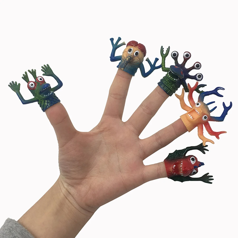 5 шт. пальчиковые куклы Моделирование TPR Забавный мультфильм пальчиковые игрушки животные марионетки игрушки кукла-монстр