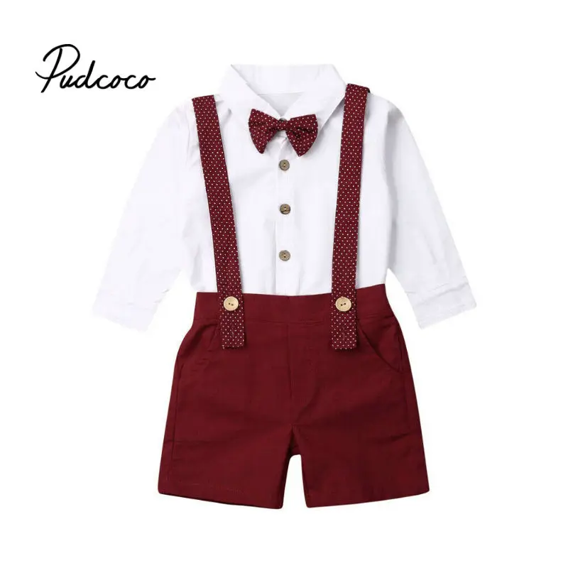 

2019 Baby Spring Autumn Clothing 2PCS Toddler Baby Boy Girl Longsleeve T-shirt Tops Pants Overalls Gentleman Outfits Clothes Set
