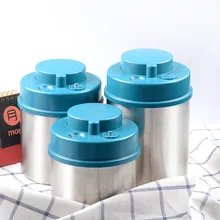 Вакуумный Герметичный Контейнер Пресс тип из нержавеющей стали вакуумный контейнер для еды кухонные бутылки банки для кофейных зерен 1300 мл+ 1000 мл