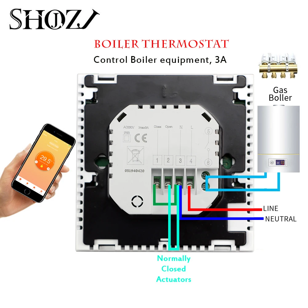 WIFI GAS Умный дом WiFi контроль температуры Лер термостат для воды горячий пол цифровой электрический подогрев пола управление Лер - Цвет: WIFI GAS