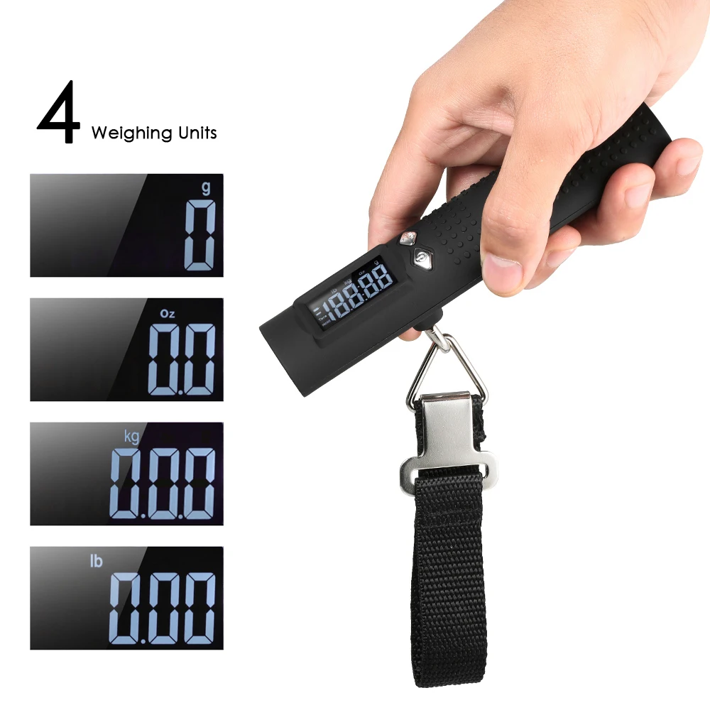  Portable Digital Luggage Scale with Power Bank and Flashlight Kitchen Electronic Scale Fish Scale H