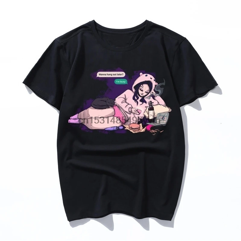 im busy Men Short Sleeve O-neck T-shirt Hipster Funny T-Shirt Casual Tops Tees Harajuku Streetwear | Мужская одежда