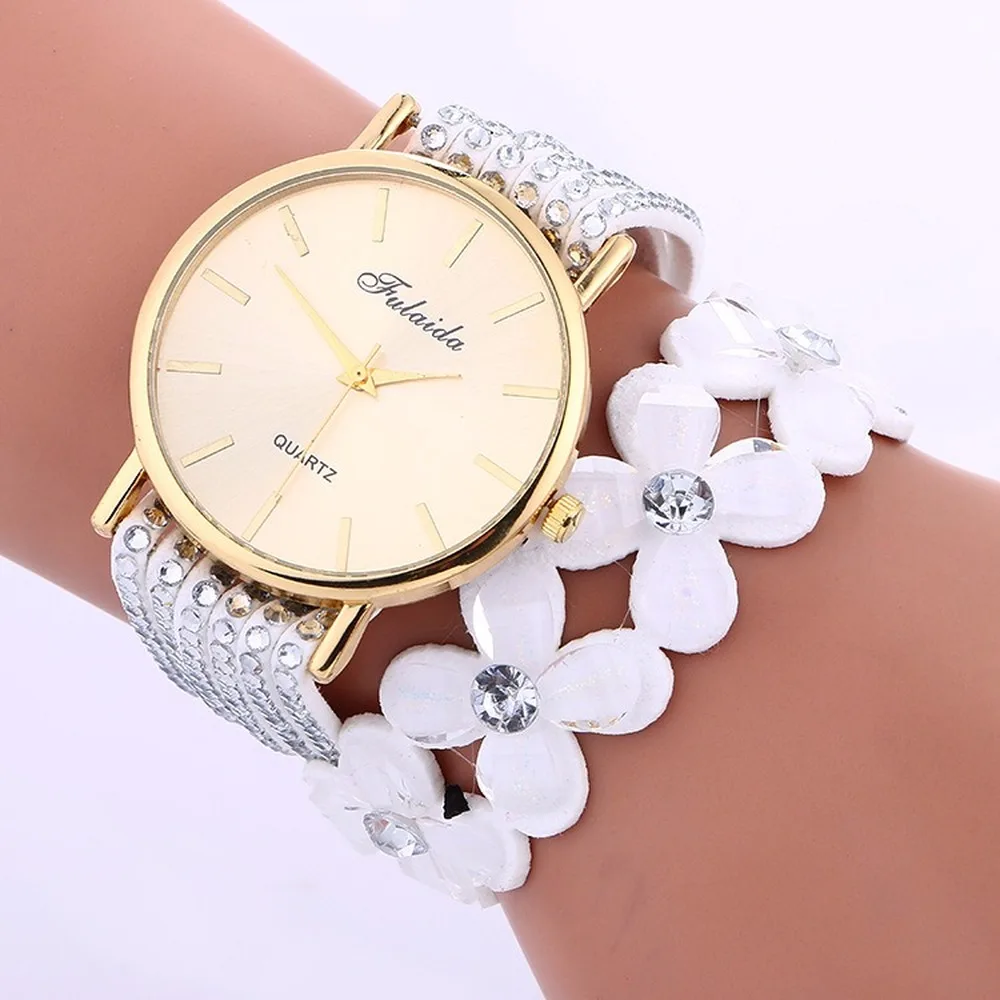 

FULAIDA quality bracelet on the new four flower south Korean velvet bracelet manufacturers direct sale hot style women's watches