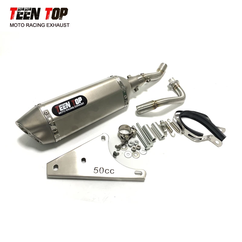 50cc Exhaust Motorcycle Muffer For Vespa 50CC Piaggio Sccoter Exhaust HPE Engine Muffler Silencer Moto Full Exhaust System Tube - Image 2