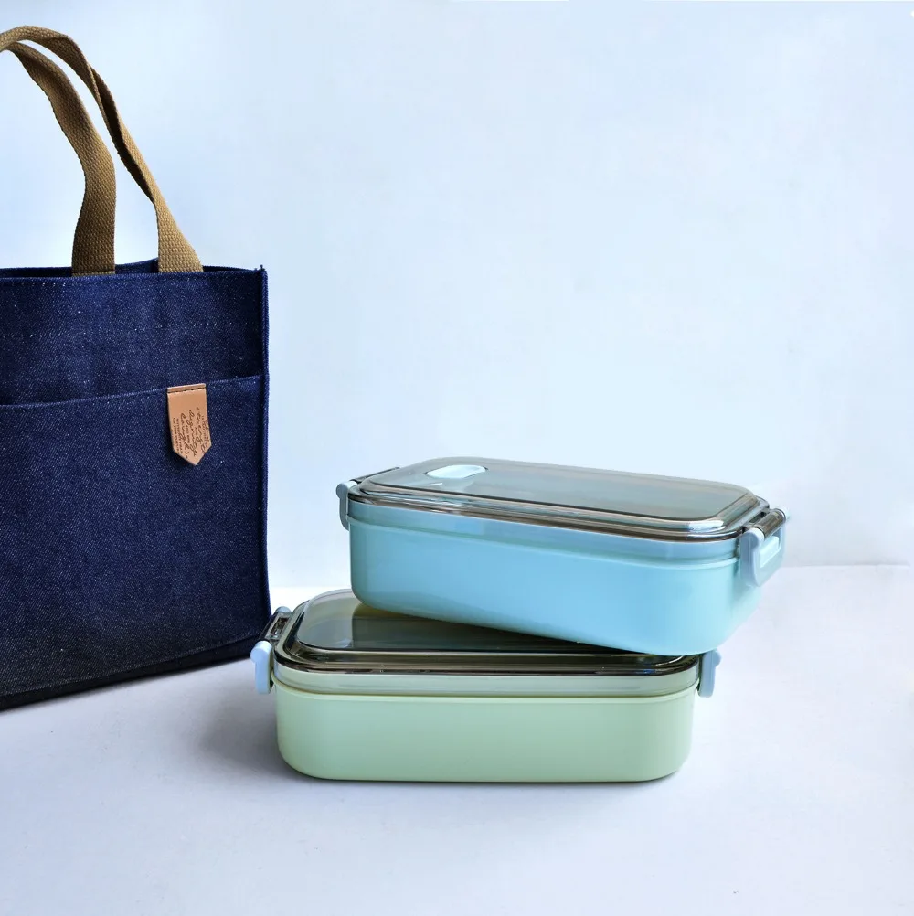 TUUTH Lunch Box Stainless Steel 800ml-capacity Microwave Heating Portable Dinne Food Containers Adults Lady Kids B13