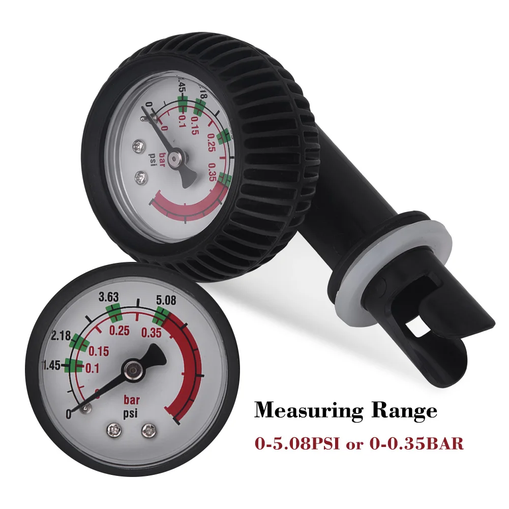 05.08psi/00.35bar Air Pressure Gauge For Inflatable Boat Surfboard Pump Safety Manometer