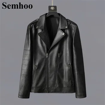 

Mens Jackets And Coats Winter Lapel Solid Color PU Leather Jacket Casual Slim Fashion Locomotive Multi Zippers Plus Size Mens