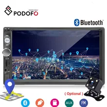 Podofo 2din автомобильный мультимедийный плеер gps Navigaiton камера 7 ''HD сенсорный Bluetooth Авторадио MP5 автомобильное радио электронное рулевое колесо