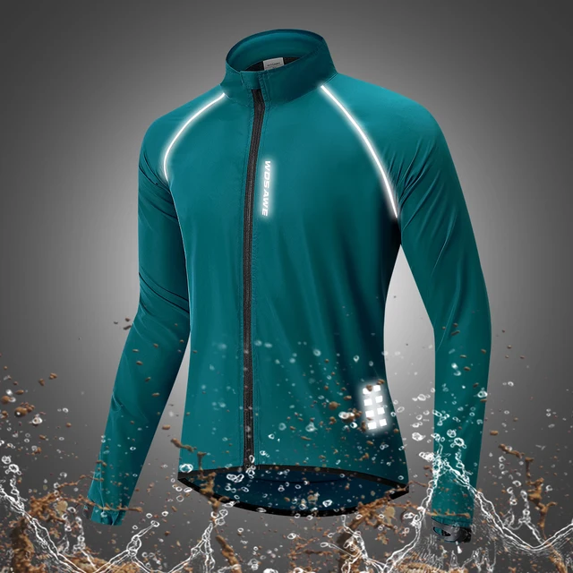 WOSAWE Reflective Cycling Jackets Men Breathable Waterproof Lightweight Rain Windbreaker Coat Bicycle Cycle MTB Bike Clothing BL244-Q