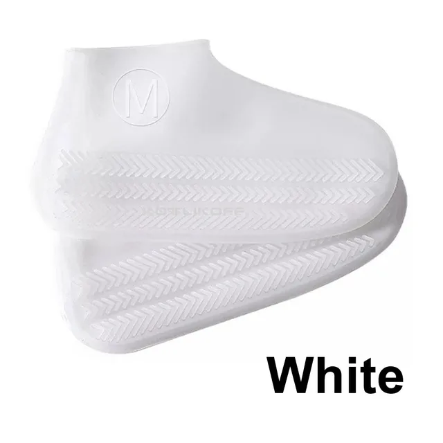 KOTLIKOFF Silicone overshoes Reusable galoshes silicone Waterproof Shoe covers for shoes from rain shoe Overshoes Unisex White