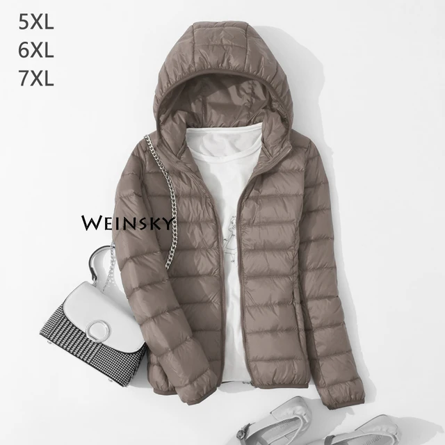 US $14.27 Spring Autumn Women Ultralight Thin Down Jacket White Duck Down Hooded Jackets Warm Winter Coat Par