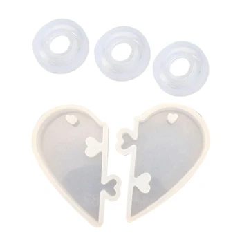 

1PC Love Locks for Lovers Pendant Liquid Silicone Mold & 3Pcs Transparent Silicone Mould Dried Flower Resin Decorative