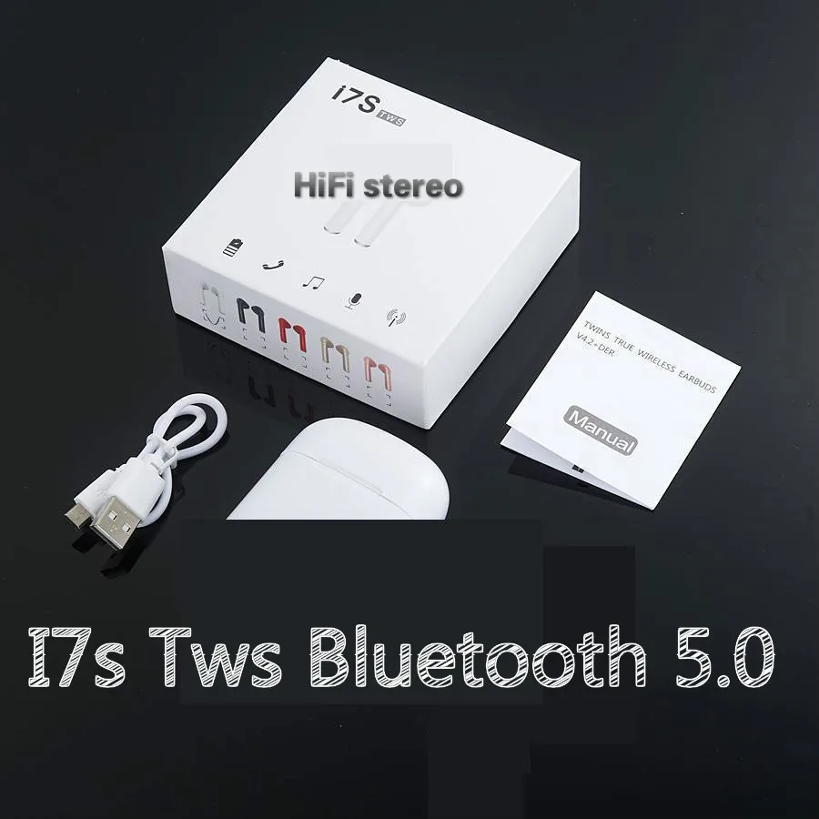 Беспроводные наушники I7S TWS V5.0 Bluetooth гарнитура пара наушников вкладышей набор