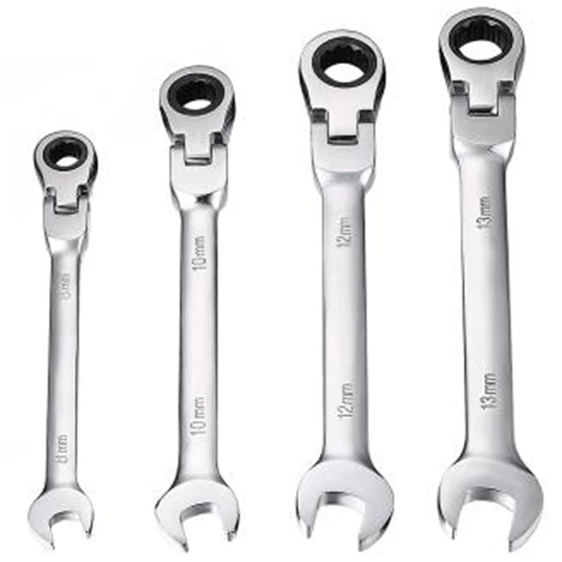 

4 Pcs 8 10 12 13 Mm Flexible Reversible Head Combination Ratchet Wrench Universal Keys Hand Tool Set Car Tools For Auto Repair
