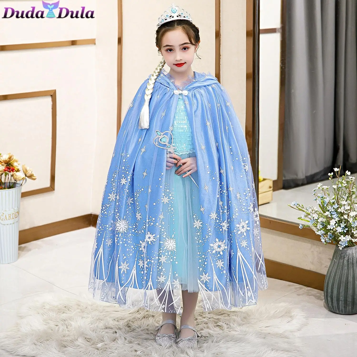 Плащ для девочек платье принцессы Одежда маленьких детей Теплый плащ нарядное