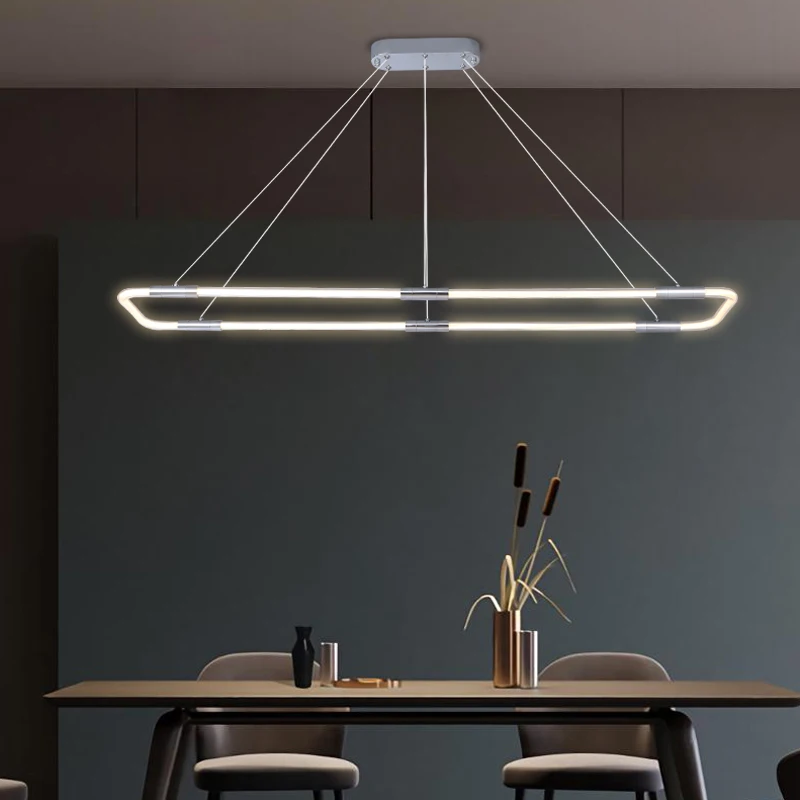 

FANPINFANDO Modern Led Pendant Light For Kitchen Restaurant island For Living room Led Pendant Lamps Chrome Hanging Lights