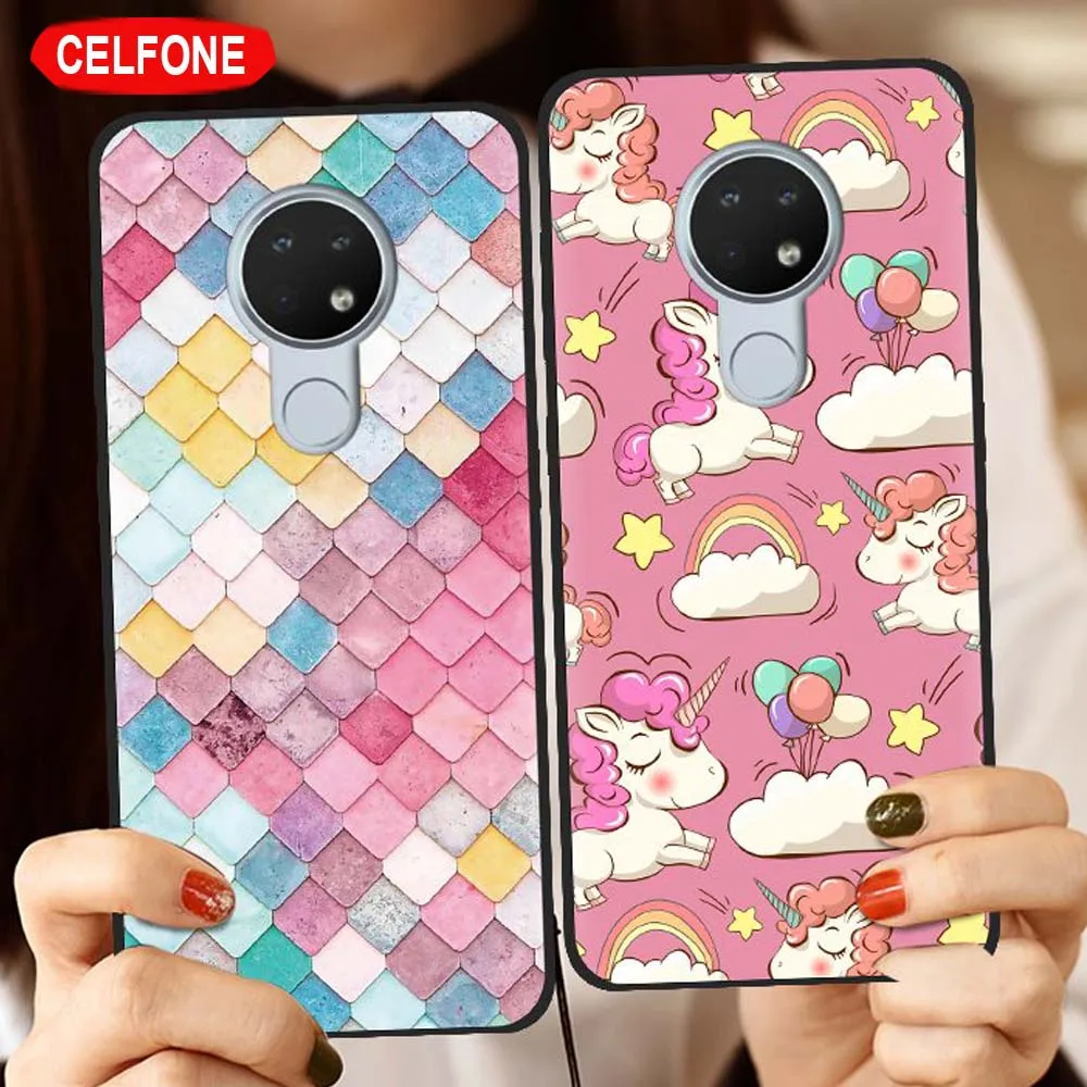 

For Nokia 7.2 case cute animal floral marble black tpu soft matte case for Nokia 7.2 cover silicone phone case for Nokia6.2 case