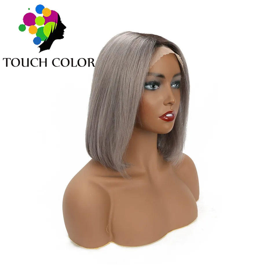 Омбре красочные причёска Боб с прямыми волосами Парики индийские волосы парик фронта шнурка Remy человеческие волосы 13x4 парик шнурка для черных женщин цветной парик волос