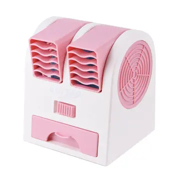 

Mini Double Hole Fan Without Leaf Cooling Fan Silent Fragrance Portable Usb Desktop Small Fan Adjustable Swing Angle