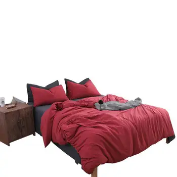

Solid Color Muji Style Four Piece Simple Super Soft Set Student Dormitory Single Double Quilt Cover Home Bedroom Bedding