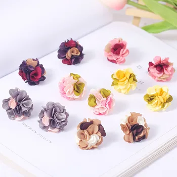 

2019 Fashion Cute Multicolor Fabric Flower Stud Earrings For Women Girls Gifts Korean Style Jewelry Accessories Brincos