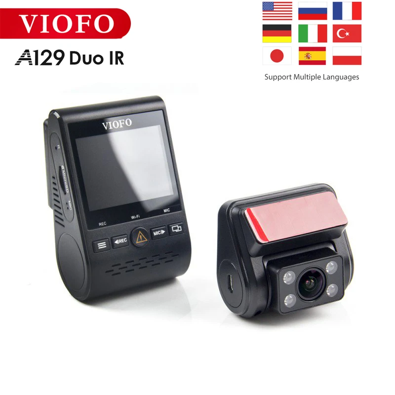 Viofo A129 Duo IR Передняя и внутренняя два видеорегистратора Автомобильная камера 5 ГГц Wi-Fi Full HD 1080P буферный режим парковки для Uber Lyft такси Viofo A129 Duo IR Передняя и внутренняя два видеорегистратора Автомобильная камера 5 ГГц Wi-Fi Full HD 1080P буферный режим парковки для Uber Lyft такси