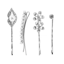 4 шт., женские Алмазные шпильки, модные папки с надписью, простой жемчужный горный хрусталь, маленькие свежие Индивидуальные Заколки для волос для девушек и женщин