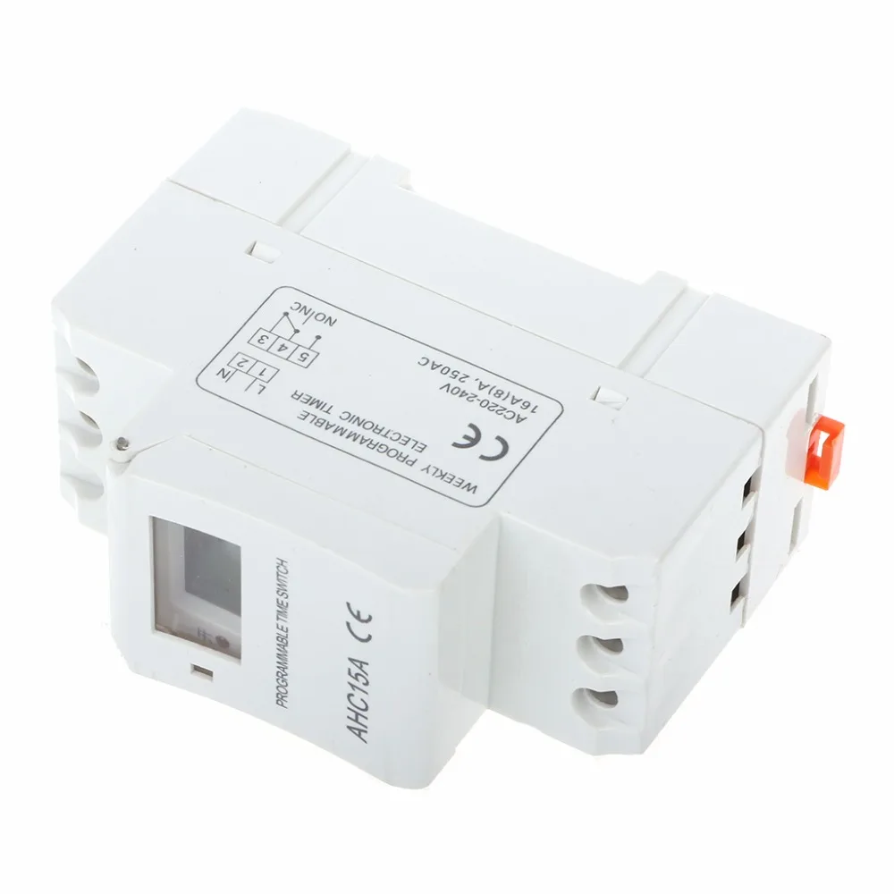 AC 220V 16A программируемый цифровой таймер переключатель реле управления Din рейку переключатель времени