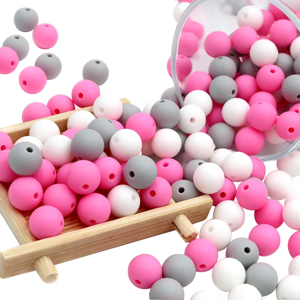 Silicone Beads Round Ball Pearl Food Grade DIY Pacifier Clip Chain Jewelry Baby Teething Rodent Product Bead 12mm 20pcs For teething toys,silicone teething toys,baby teething toys,silicone beads,silicone teething beads