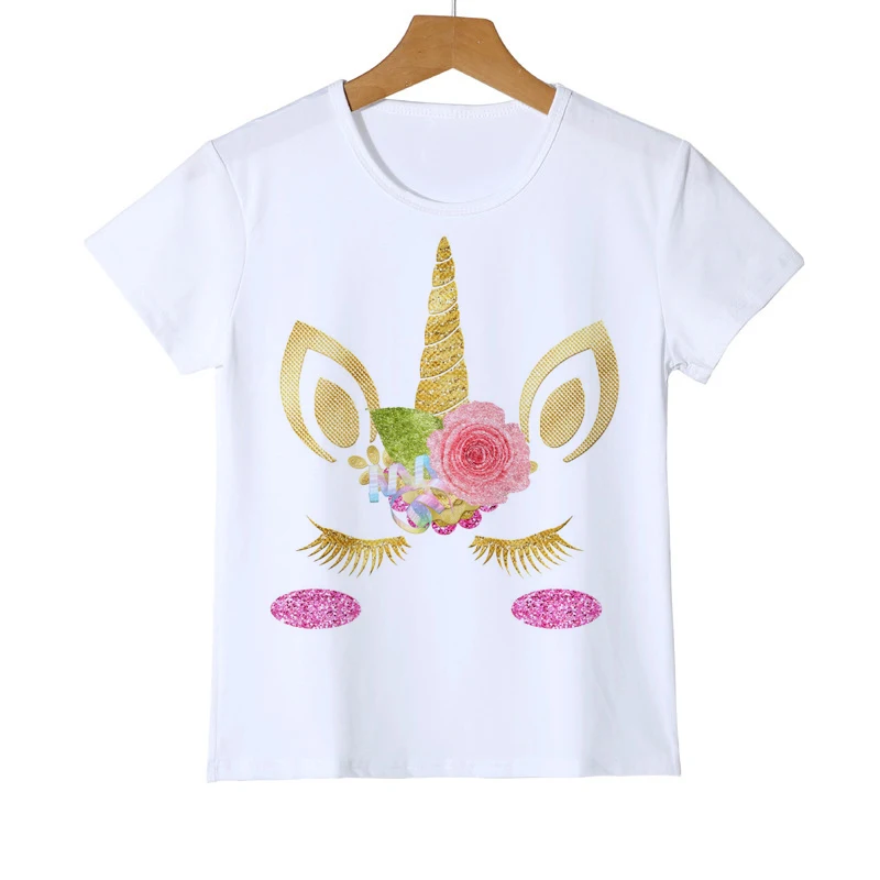 

Cartoon Unicorn Print Kid Summer Short Sleeve T Shirt Boy and Girl Kawaii T Shirt Top Tee Children's High Quality Clothing
