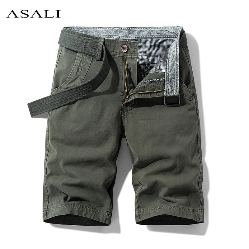 Pantalones cortos transpirables de secado rápido para hombre, Shorts masculinos informales de Color sólido a la moda, para correr en la calle, verano 2021