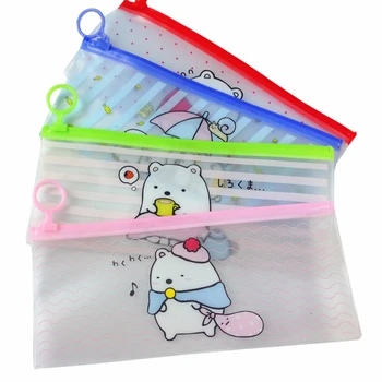 

1pcs/lot Japan Cute Cartoon Bear Pencil Bags Four Design Multi-function Stationery Bag Box School Pencil Case