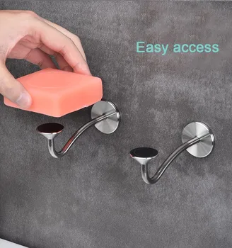 

Soap Holder Bathroom Soap Dispenser Wall-Mounted Stainless Steel Magnetic Soap Dispenser Bathroom Supplies мыльница
