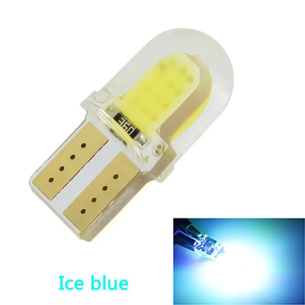 10 шт. W5W T10 COB 8SMD силиконовый короткий Автомобильный светодиодный светильник для парковки авто клинообразный габаритный светильник яркий белый лицензионный светильник DC12V