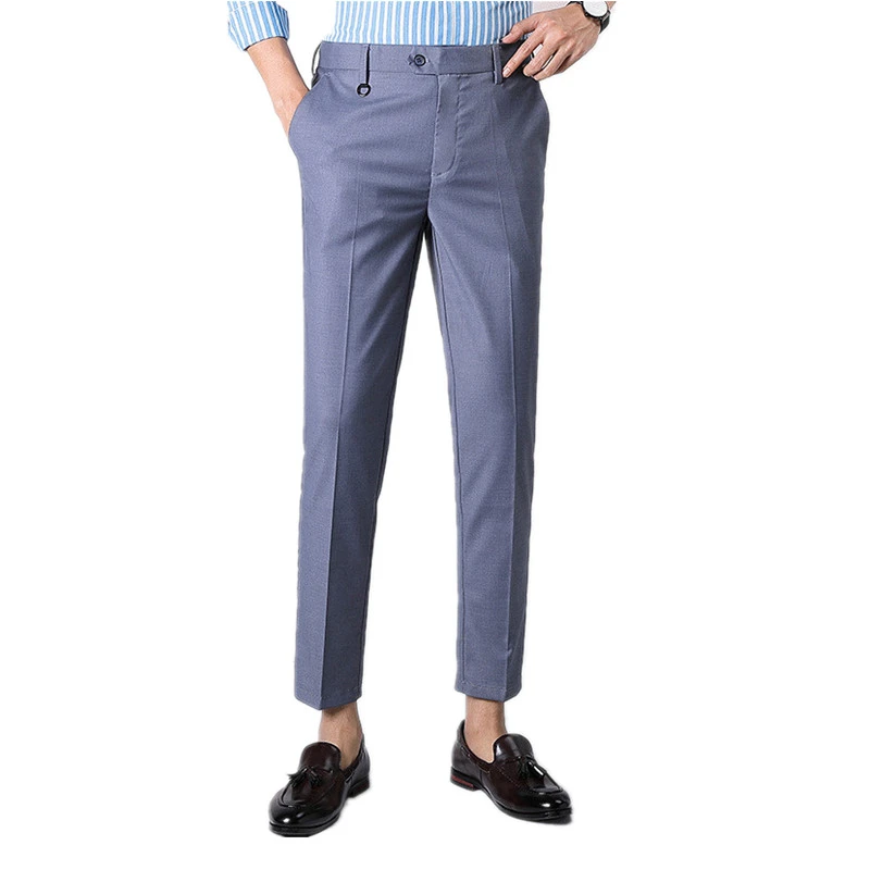 slim cropped trousers mens