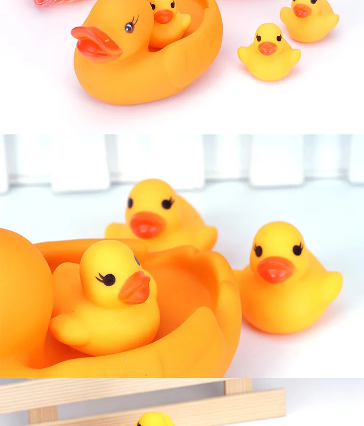 Детские игрушки для воды, плавающая уточка, детские игрушки, детская игра с водой, утиный звук, маленькая утка, 1 дом, 4 порта